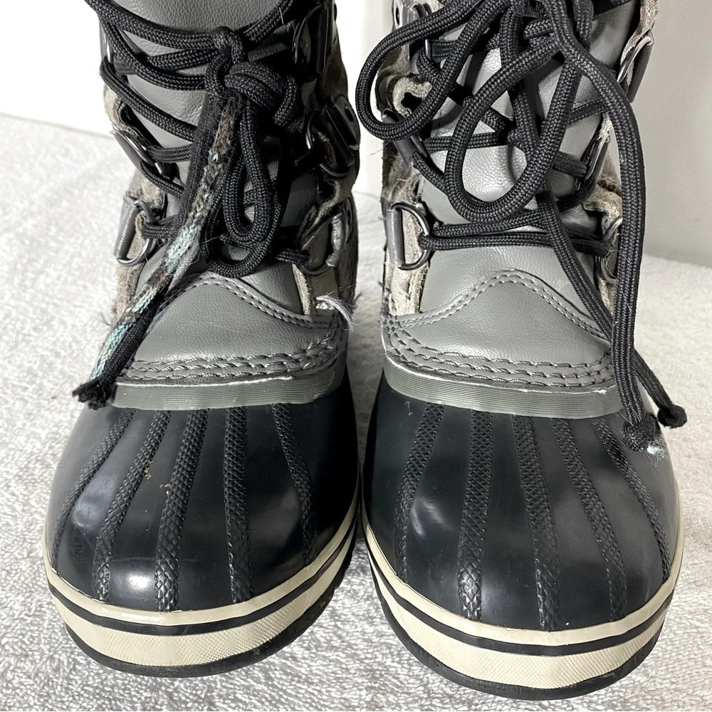 Sorel Grey Suede Leather Lace Up Mid Calf Winter Boots 5 - Picture 12 of 15